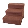 3 Steps Pet Stairs for Dogs and Cats - Dark Brown