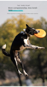 Bite-resistant Frisbee dog training Frisbee pet toy EVA floating interactive toy (Color: Blue Large (235mm), Size: 20cm without zipper)