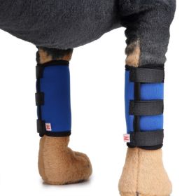 Pet Front Leg Brace Dog Leg Compression Wrap Canine Joint Pain Protection Sleeve with Reflectorize Strip (Color: blue)