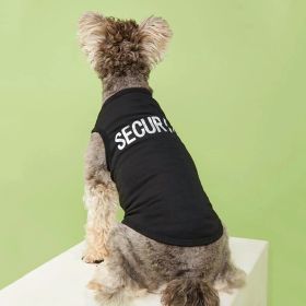 Pet Tank Top; "Security" Pattern Dog Vest Cat Clothes; For Small & Medium Dogs (Color: Black Color, Size: M)