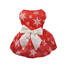 Christmas Pet Clothing Vest Skirt Christmas Print Matching Pet Dog Clothing For Small & Medium Dogs (Color: Red, Size: XL)