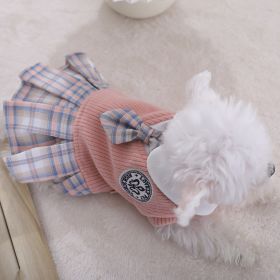 Sweet Bowknot Dog Sweater Dress; Winter Warm Pet Clothes; Costume For Small Medium Large Dog & Cat (Color: Pink, Size: XS)