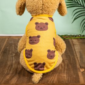 Pet Clothes; Summer New Pet Dog Clothes Thin Vest Bird's Eye Printing; Pet Clothes For Dogs And Cats (Color: Yellow, Size: L)