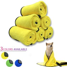 Quick-drying Pet Dog And Cat Towels; Soft Fiber Towels Water-absorbent Bath Towel Cleaning Pet Towel (Color: blue, Size: 140*70cm/55.1*27.6in)