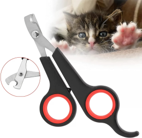 2 pcs pet Nail Clipper for All Small Animals; Dogs; Cats etc. dog Nail Clipper (Color: Blue+Red, No: 2pcs)