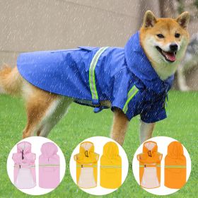 Pet raincoat for large and small dog; PU waterproof big dog raincoat; outdoor reflective dog raincoat (Size: 4XL, Colour: Yellow)