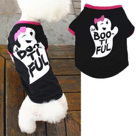 Halloween Pet Dog Holiday Pumpkin Skull Teddy Funny T-Shirt (Size: S)