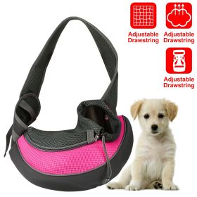 Pet Carrier for Dogs Cats Hand Free Sling Adjustable Padded Strap Tote Bag Breathable Shoulder Bag Carrying Small Dog Cat (Color: Pink, Size: S)